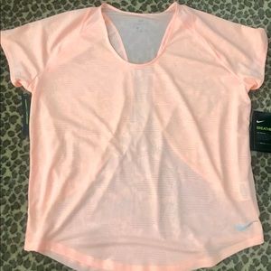 Nike Dri Fit Breathe Workout Top Peach XL NWT